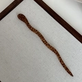 Makro-Detail der wellenförmigen Haarnadel aus Acetat mit schickem Schildpatt-Muster - Braun