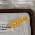 Matte light yellow jelly resin duckbill hair clip for dopamine style styling - Jelly Color Small No-Trace - Yellow