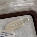 Minimalist cream white resin hair clip with durable metal base for women's styling - Jelly Color Small No-Trace - Milk White