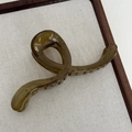 Translucent amber wave hair claw clip in a minimalist large cross shark clip design - Jelly Cross Wave-Green