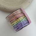 Jar of colorful high-elasticity wavy hair ties in macaron shades for girls hair styling - Macaron (Wave)