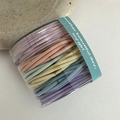 Macaron colored high elasticity hair ties set in a transparent cylindrical gift box - Macarons
