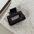 Dettaglio della pinza per capelli in acetato marrone scuro con testo dorato Barrette La France - Stile Quadrato (FJ891751) / Marrone Scuro