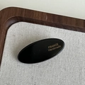 Minimalistische schwarze ovale Haarspange aus Acetat mit France-Handmade-Schriftzug - Schwarz