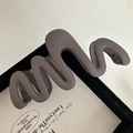 Grande molletta per capelli grigio opaco a forma di onda per capelli folti in scatola - Caffè Scuro
