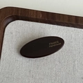 Deep brown oval acetate hair clip with gold France Handmade lettering on fabric - Dark Coffee