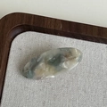 Oval acetic acid hair clip with marble texture and France Handmade engraving - White Green
