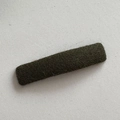 Detailed view of long dark green velvet hair clip with premium fabric texture and metal grip - Fabric Rectangular BB Clip / Dark Green