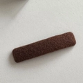 Detailed macro view of dark brown felt fabric texture on rectangular winter hair clip - Fabric Rectangular BB Clip / Brown