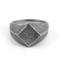 Minimalist geometric titanium steel ring for men and women with a matte sandblasted finish - US 7 / Vintage Silver