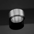 Anello girevole in acciaio inossidabile con incisioni delle scritture buddiste del Sutra - Taglia US 7 / Color Acciaio
