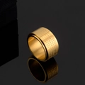 Anello largo rotante in acciaio inossidabile dorato con incisione del Sutra del Cuore - Taglia US 7 / Oro