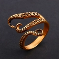 Vintage Oktopus Tentakel Ring in Antik-Gold Optik für Herren im coolen Punk-Stil Design - US 7 / Gold