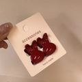 Détail de pinces à cheveux rouges en forme de lapin pour filles sur carte de support - New Year Red Rabbit Shape / Ensemble de Styles Assortis