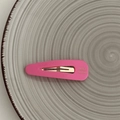Detailed macro view of the matte pink hair clip with France Handmade engraving - Rose Pink