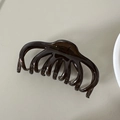 Pinza per capelli marrone traslucida lucida a forma di polpo per capelli folti - Nero