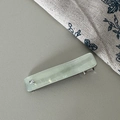 Dettaglio molletta verde chiaro effetto marmo con strass e clip in metallo argentato - Fermaglio a Becco d'Anatra Rettangolare / Marmo Verde Chiaro