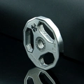 Macro shot of octagonal barbell plate pendant with Chiseled and Live Fit engraving - Silver Color Single Pendant / 28mm Width