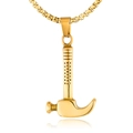 Collar con colgante de martillo de acero inoxidable dorado para hombre con cadena de caja - Solo Colgante / Dorado