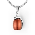 Men's titanium steel grenade pendant necklace with silver and bronze tone box chain - Rose Gold Color Pendant Only (Without Chain) / Rose Gold
