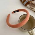 Serre-tête en éponge tricotée rose orangé avec étiquette faite main sur tasse - Orange