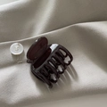 Pince à cheveux élégante en acétate marron foncé pour femme sur fond texturé neutre - Petite Taille Gris Foncé