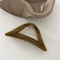 Pinza de pelo triangular verde oliva de acrílico translúcido para cabello grueso - Verde Mostaza