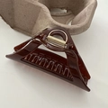 Pinza para el pelo de resina marrón oscuro con muelle dorado para cabello grueso - Café Rojo