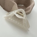 Pinza de pelo triangular grande blanco crema para cabello grueso con acabado brillo - Blanco