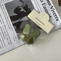 Lot de deux barrettes à cheveux vert gelée translucide sur carte d'emballage - 2 Pièces/Ensemble / Vert