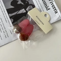 Pinzas para el pelo rosas con corazones jaspeados en un set de dos accesorios de moda - Rojo