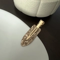 Champagne marble acetate seamless hair clip with golden metal clip for women - Coffee Texture