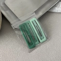 Three-piece set of matte green gradient BB hair clips on a stylish metal tray - Square / Set of 3 / Green