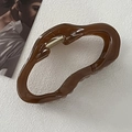Caramel brown irregular wave hair claw clip with glossy resin finish for thick hair - Irregular Coffee