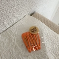 Set of four matte orange BB hair clips packaged in a clear bag with designer label - Orange