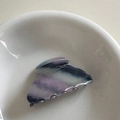 Detailed close-up of marble pattern hair claw clip with purple and blue gradient textures - Blue Purple Twill-Small Fan