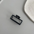Close-up of minimalist black metal rectangular hair claw clip with hollow frame design - Square Small (4.5cm) / Black