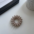 Matte telephone cord hair ties in earth tones with seamless spiral elastic design - Apricot