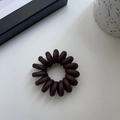 Detailed view of matte dark coffee spiral hair coil with durable elastic texture - Dark Coffee