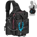 Borsa da pesca multifunzionale a tracolla con borraccia e pinza su sfondo bianco - Nero / 4*8,3*11,8 Pollici Nero