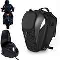 Wasserdichte Motorrad-Hecktasche mit großem Fassungsvermögen für Helme und Carbon-Textur - 19 Zoll / Schwarz
