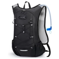 Sac à dos d'hydratation léger pour cyclisme en nylon noir avec filet respirant et tube d'eau bleu - 30*42*10cm / Noir