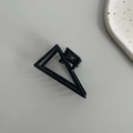 Minimalist black geometric triangle hair claw clip with glossy finish for high ponytail - Triangle