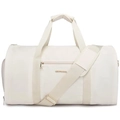 Wasserdichte cremeweiße Reisetasche mit verstellbarem Gurt und goldenem Logo - Normal / Weiß