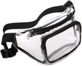 Macro detail of waterproof PVC waist bag showing clear material and durable black zipper - Black