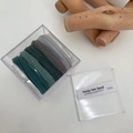 Cinque elastici per capelli ad alta elasticità in toni terra in scatola acrilica - Sfumatura Blu Grigio