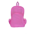 Breathable rose red mesh backpack with zipper pockets for outdoor travel and swimming - Hot Pink