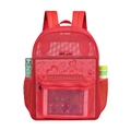 Roter Netzrucksack mit geräumigem Hauptfach und Seitentaschen für Outdoor-Reisen - Rot / 43*15*32cm