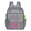 Atmungsaktiver grauer Netzrucksack mit großem Hauptfach und Front-Reißverschlusstasche - Hellgrau / 43*15*32cm