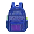 Blauer robuster Netzrucksack mit geräumigen Fächern und transparentem, atmungsaktivem Design - Blau / 43*15*32cm